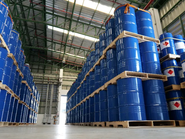 oil barrels in factory